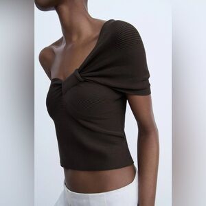 NWT Zara ASYMMETRICAL KNIT TOP